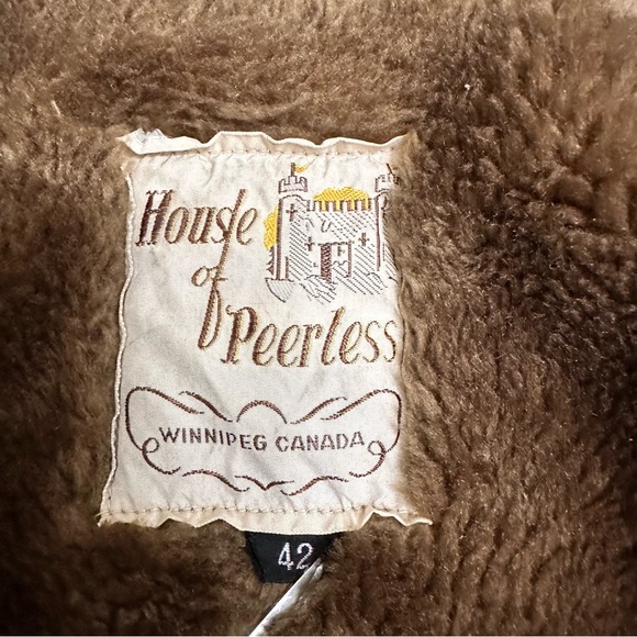 Vtg House Of Peerless Cognac Corduroy Hooded Jacket SZ 42 Faux Fur Lined GUC - Picture 2 of 11